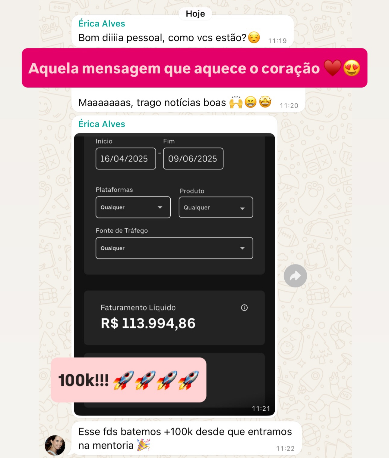 Depoimento de sucesso 1